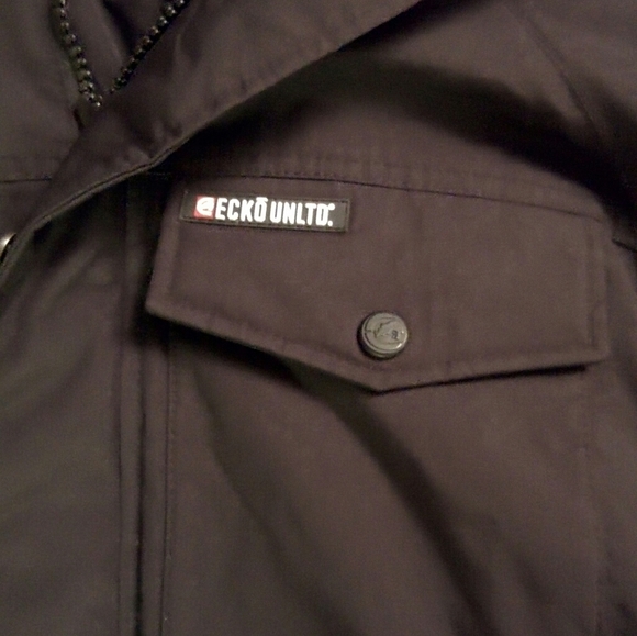 Men's large Ecko unltd down filled fur hood jacket - Picture 2 of 4